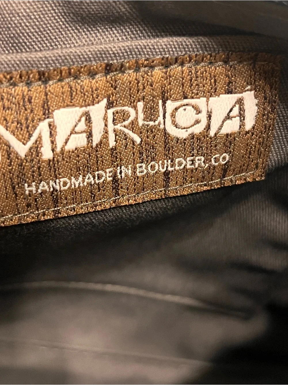 Maruca Sparrow Lunar Blue black and Gray Wave Print crossbody bag.